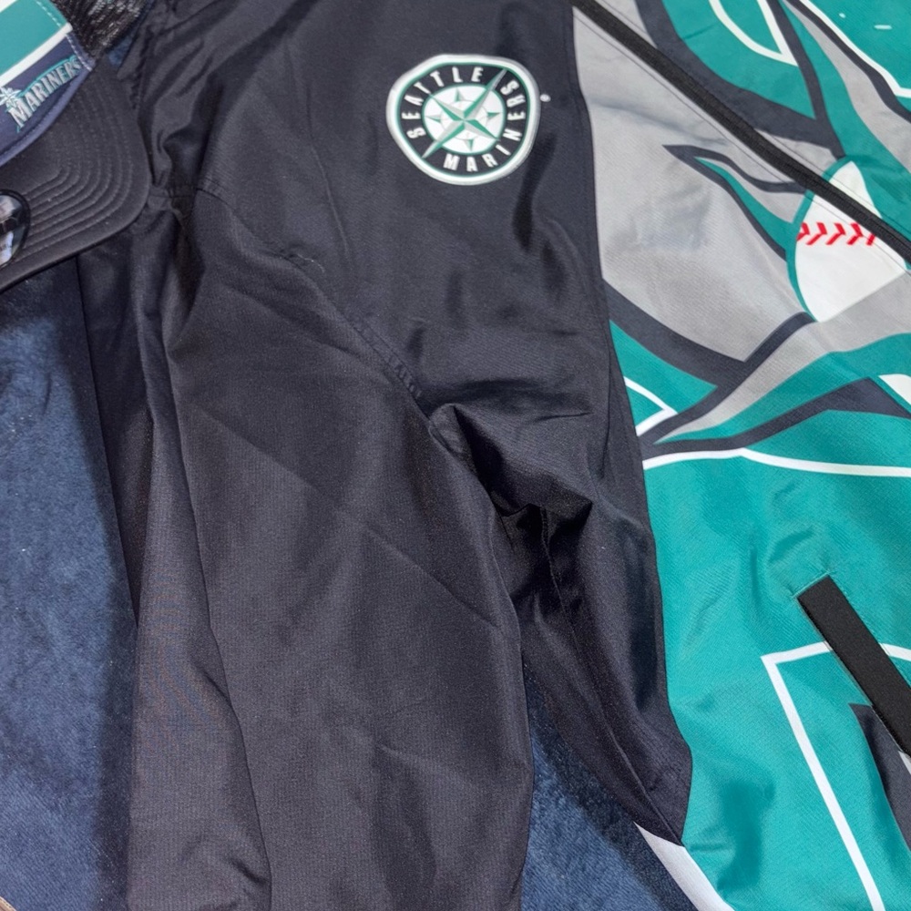 New Era Black and Teal Windbreaker